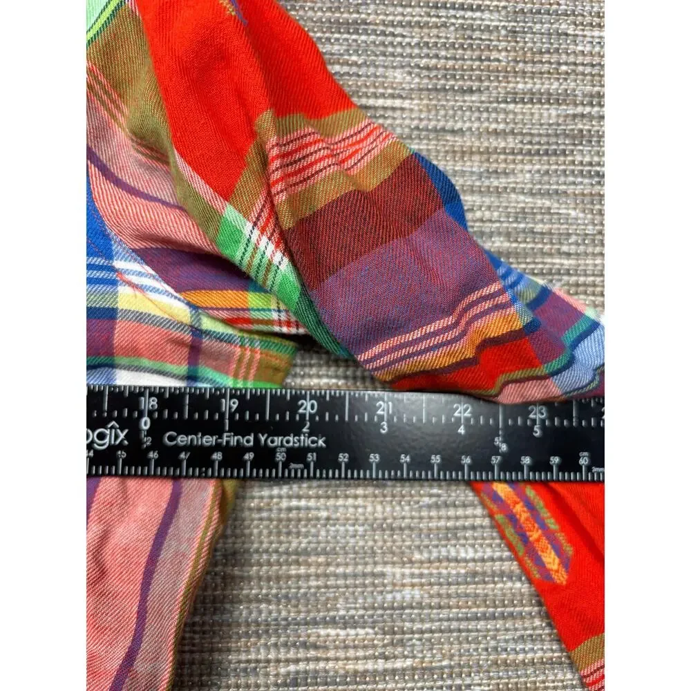 Ralph Lauren Shirt Boys 6 Multicolor Plaid Long Sleeve Button Front Madras